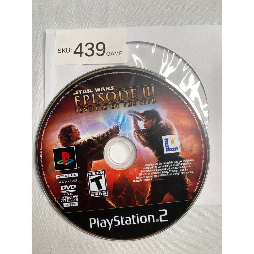 Star Wars Episode III Revenge of the Sith Sony PlayStation 2